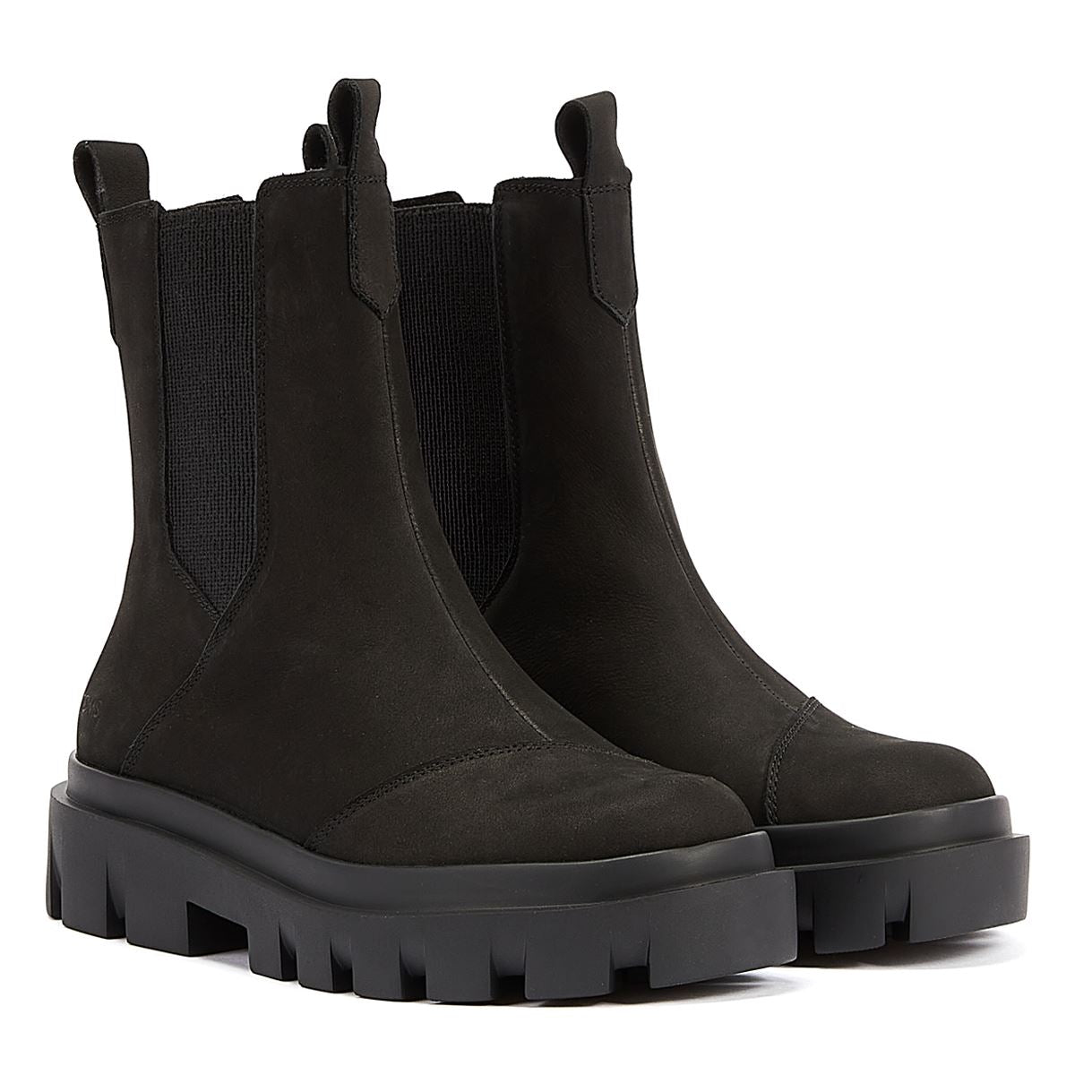 TOMS Rowan Leather Women's Black Boots