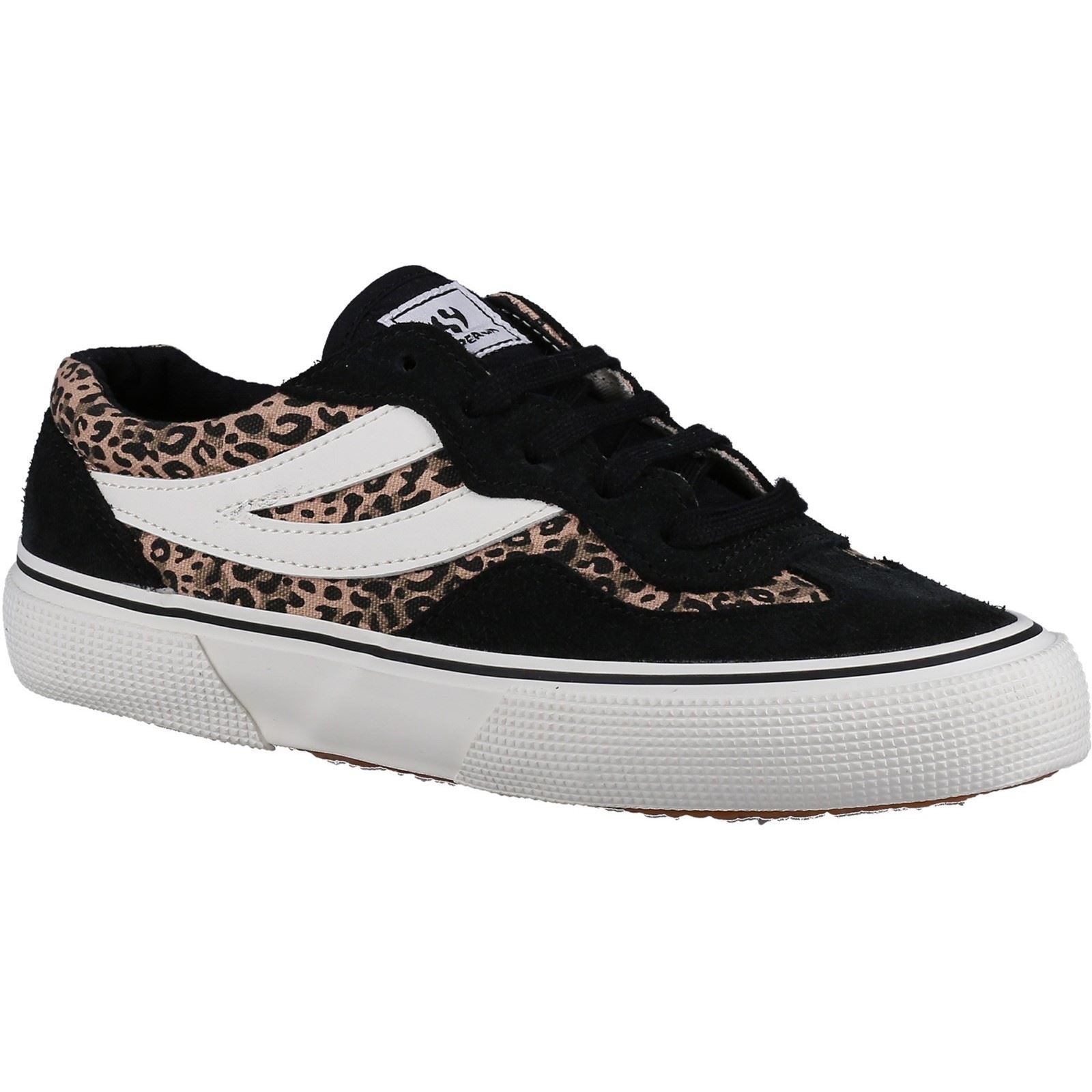 Superga 2941 Revolley Leather Women's Black/Micro Leopard Sneakers