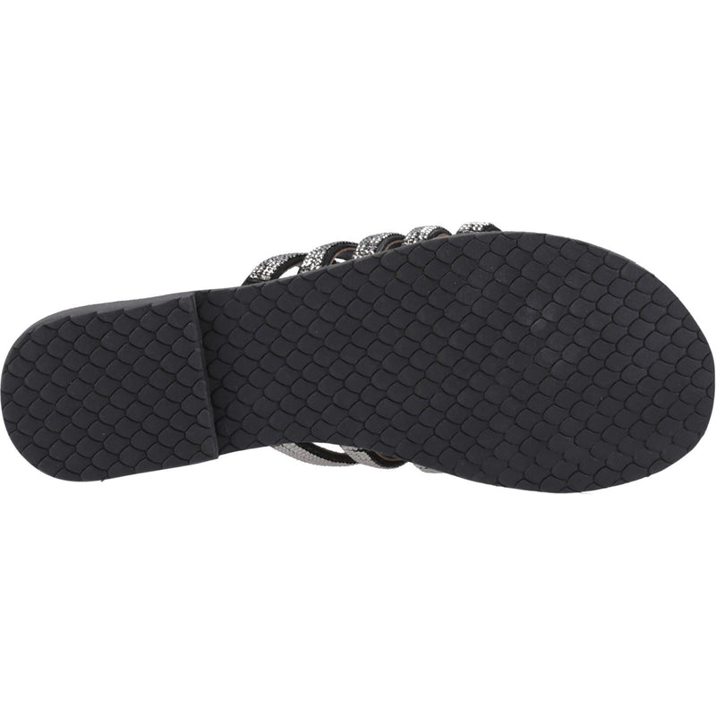 Hush Puppies Paris Slide Suede Women's Black/Silver Sandals