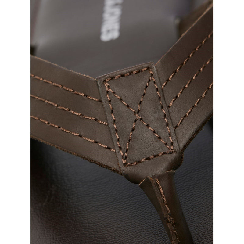 Jack & Jones Washton Leather Men's Brown Stone Flip Flops