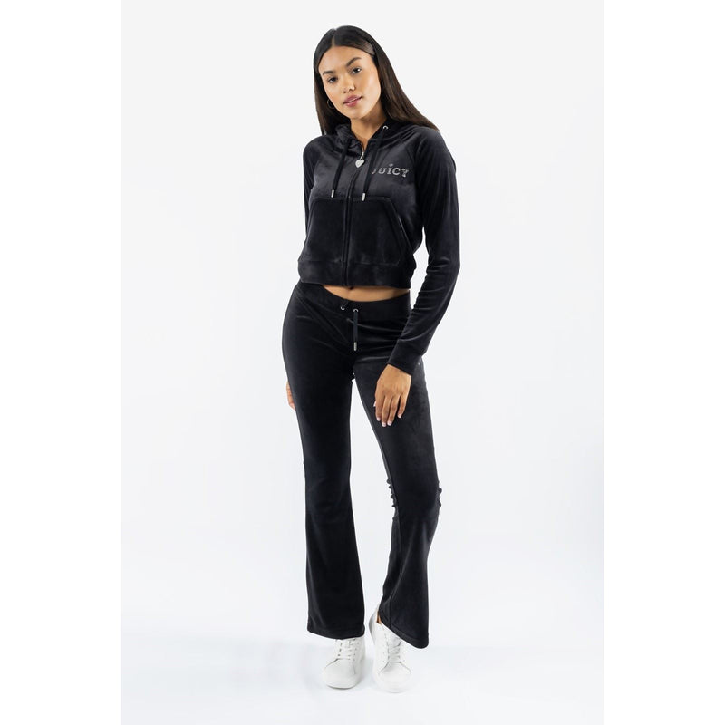 Juicy Couture Regal Madison Polyester Women's Black Hooded Sweatshirt