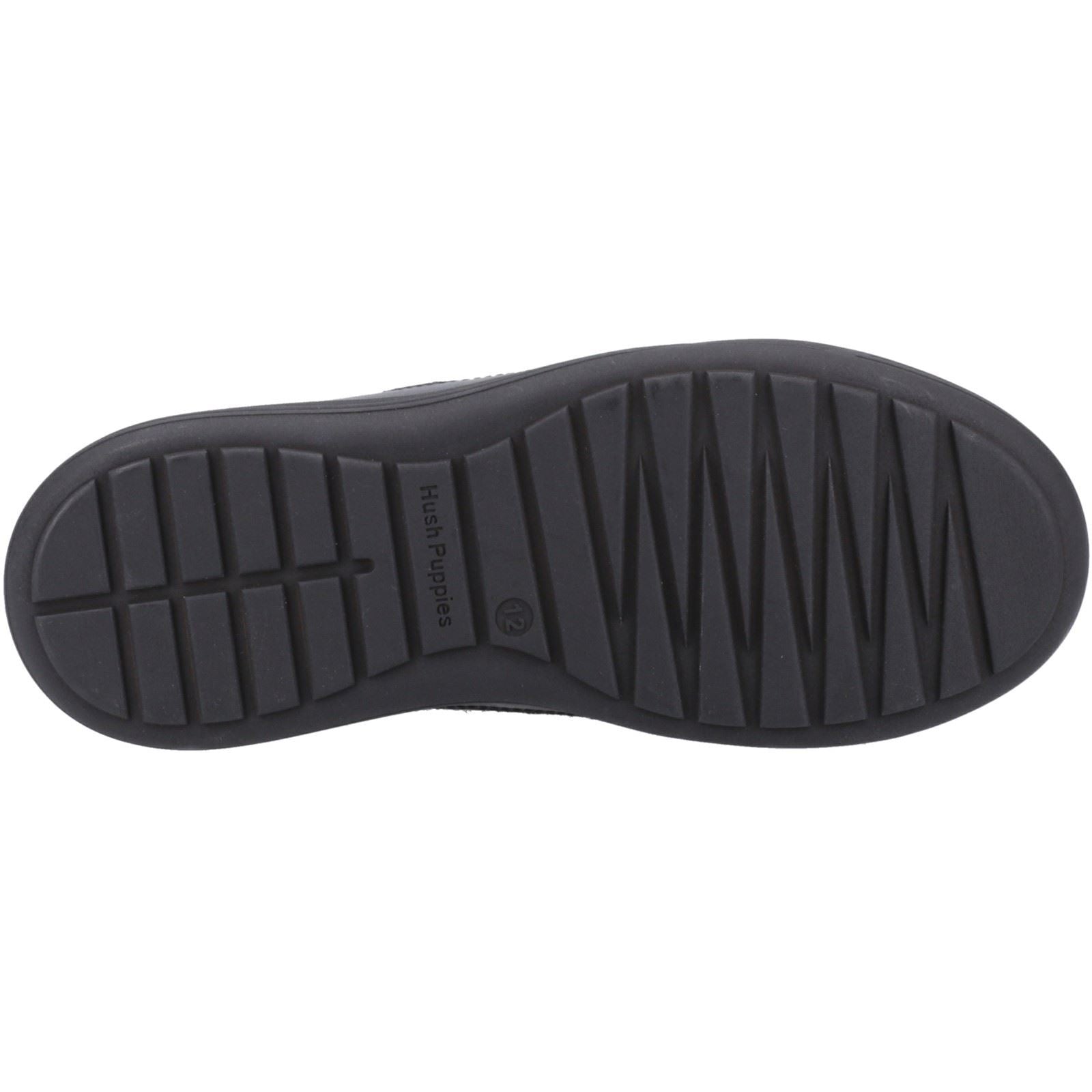 Hush Puppies Shane Senior Leather Boys's Black Lace-Up Shoes