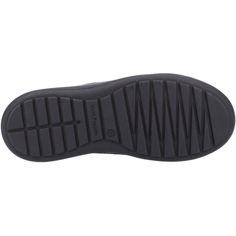 Hush Puppies Shane Senior Leather Boys's Black Lace-Up Shoes