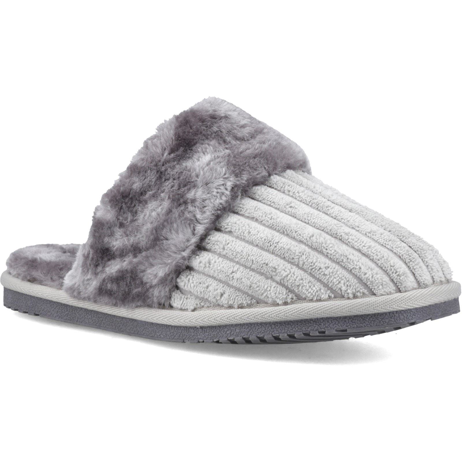Hush Puppies Arianna Cord Polyester Women's Grey Slippers