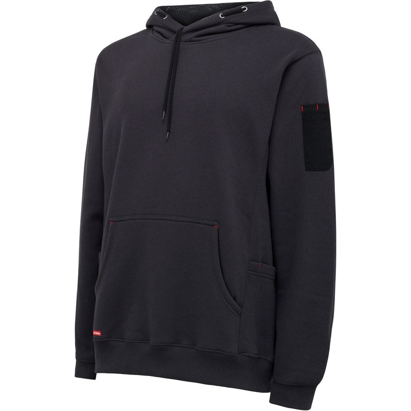 Hard Yakka Brushed Fleece Polyester Men's Grey Hooded Sweatshirt