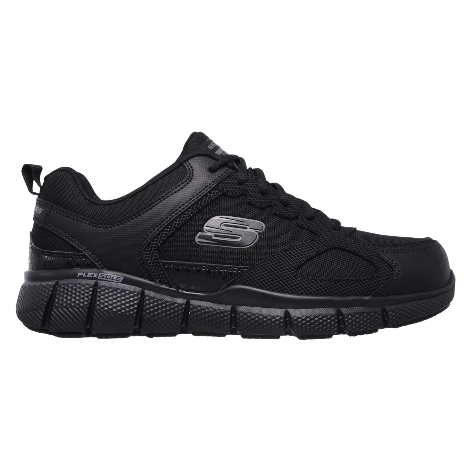 Skechers Workwear Telphin Sanphet Leather Men's Black Safety Sneakers