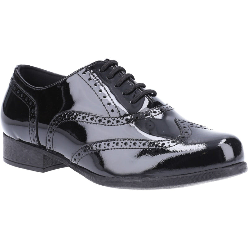 Hush Puppies Kada Youth Black Patent Leather Brogues