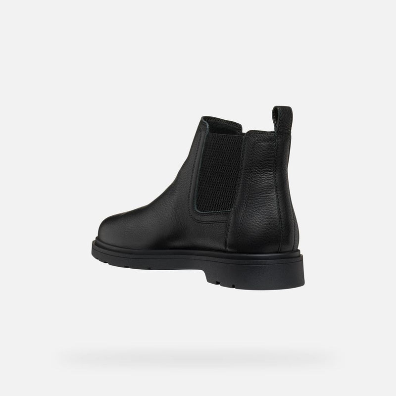 Geox Spherica EC1 C Tumble Leather Men's Black Boots