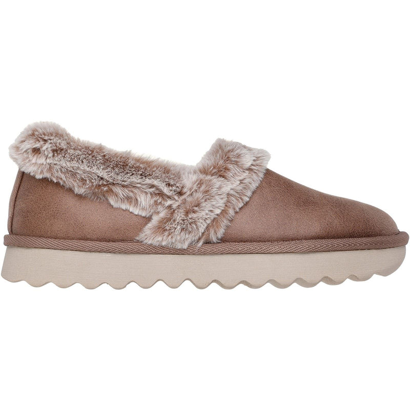 Skechers Cozy Up Synthetic Women's Taupe Slippers