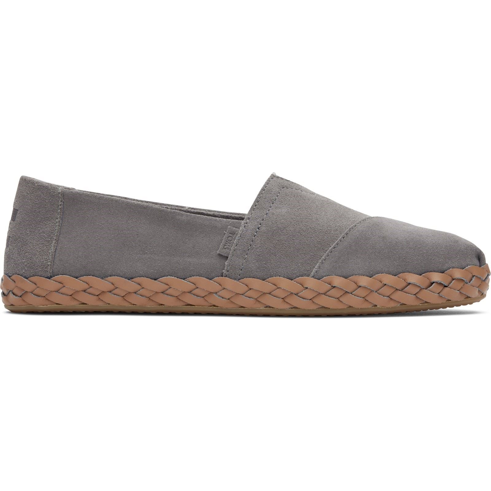 TOMS Alpargata Leather Wrap Leather Women's Grey Espadrilles