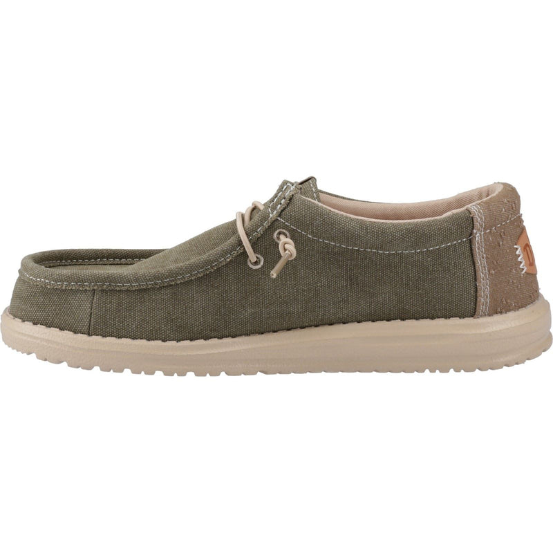 HEYDUDE Wally Workwear Synthetic Blend Men's Dusky Green/Irish Cream Moccasins Shoes
