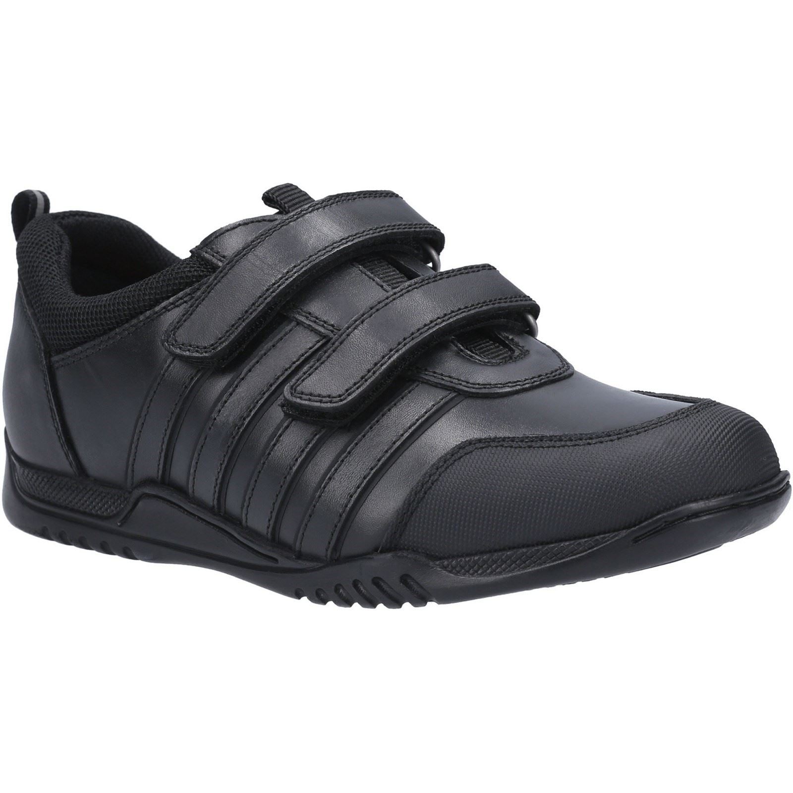 Hush Puppies Josh Youth Boys Black Leather Shoes
