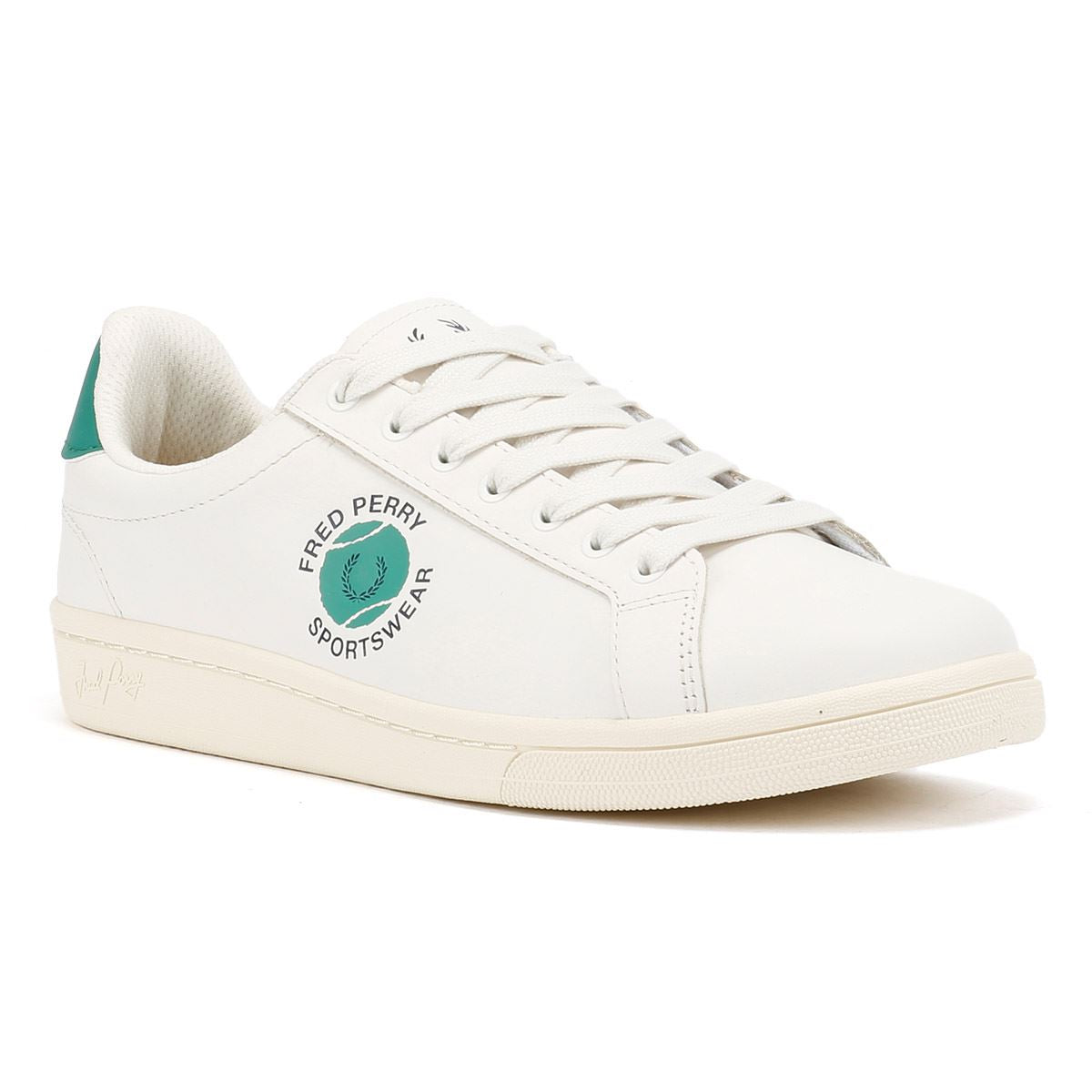 Fred Perry Tennis Cupsole Leather Men's White/Green Sneakers