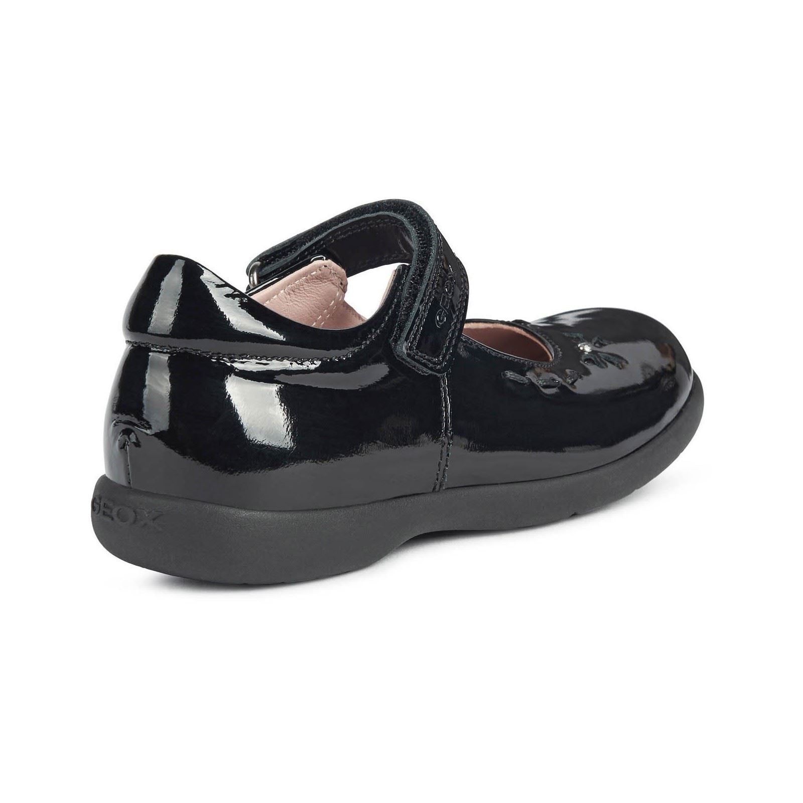 Geox J Naimara G.A Leather Girl's Black Patent Shoes