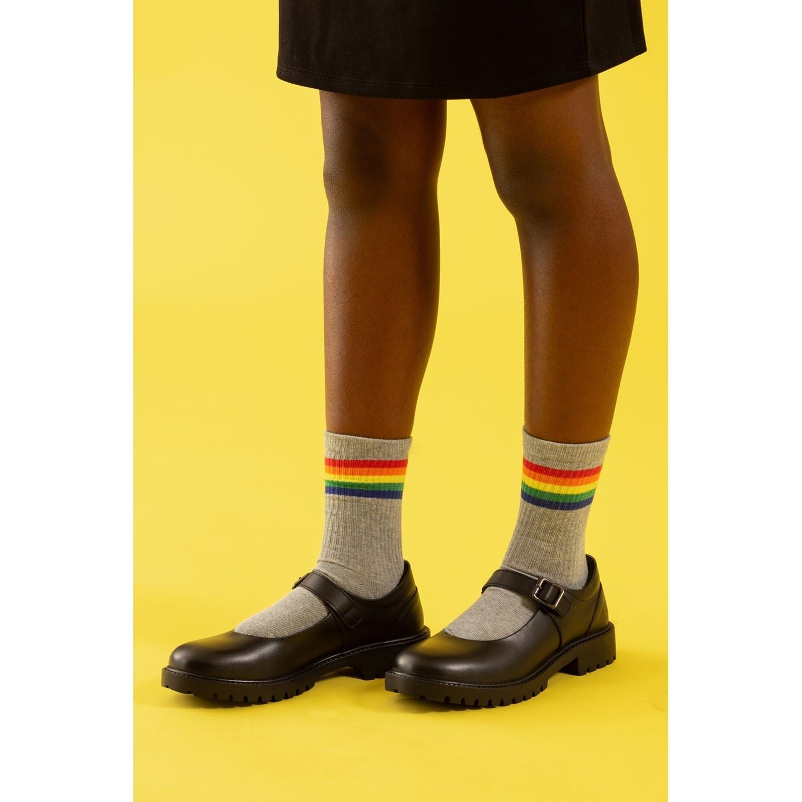 Hush Puppies Aurora Senior Leather Girls's Black Shoes