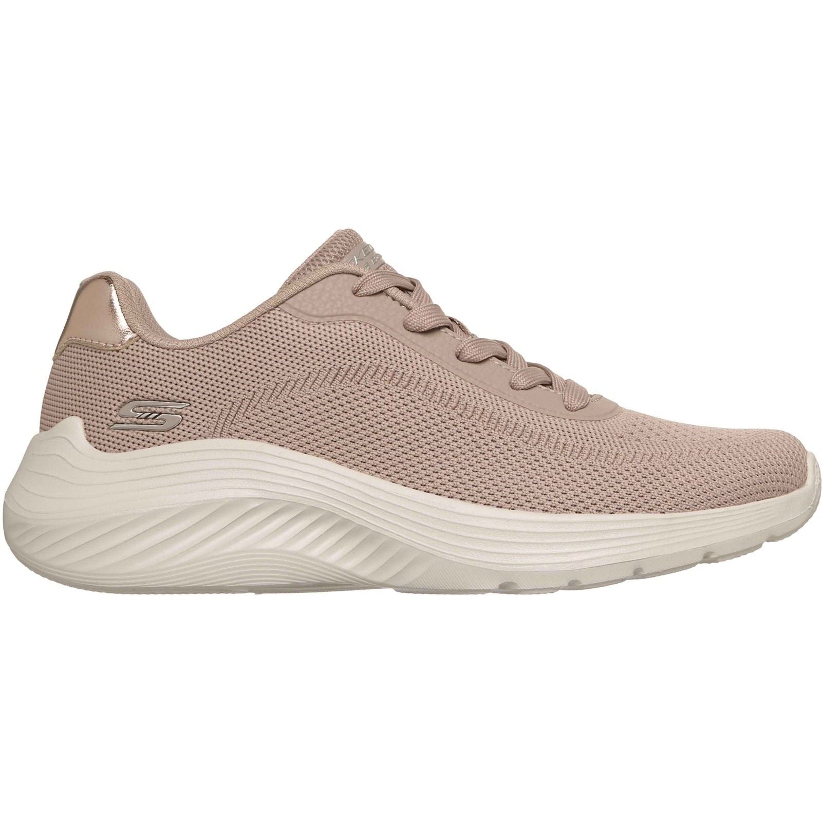Skechers Bobs Squad Waves Current Look Textile Women's Taupe Sneakers