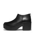FitFlop Platfforms Heeled Short Leather Women's Black Boots