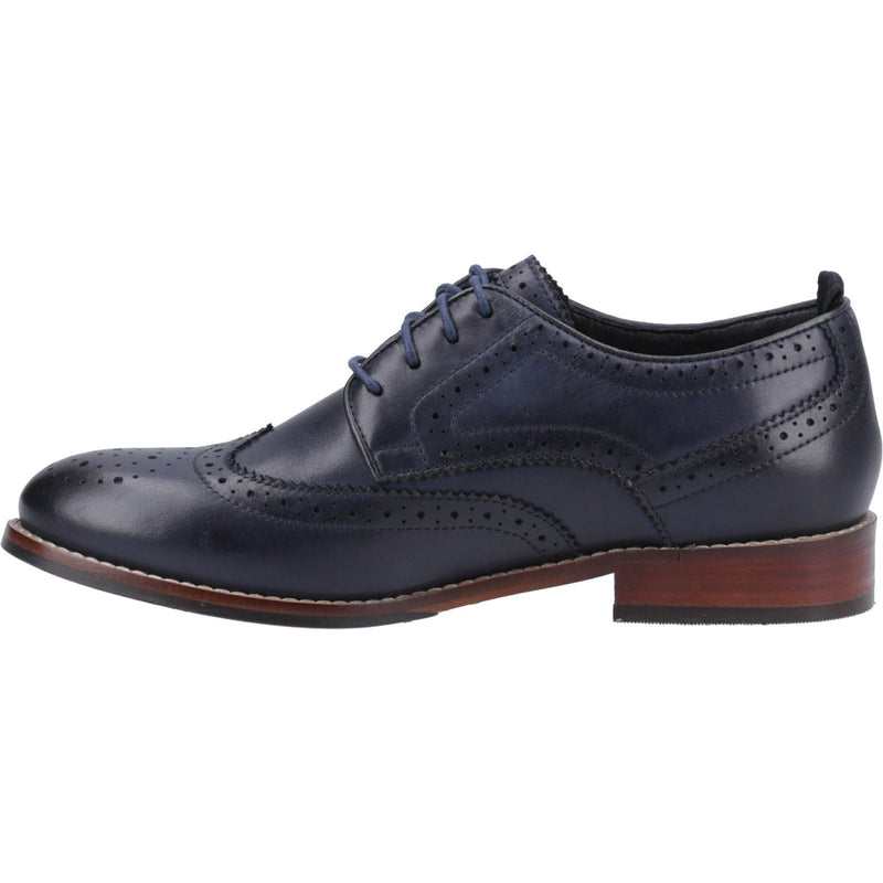 Hush Puppies Natalia Leather Women's Navy Brogues Shoes