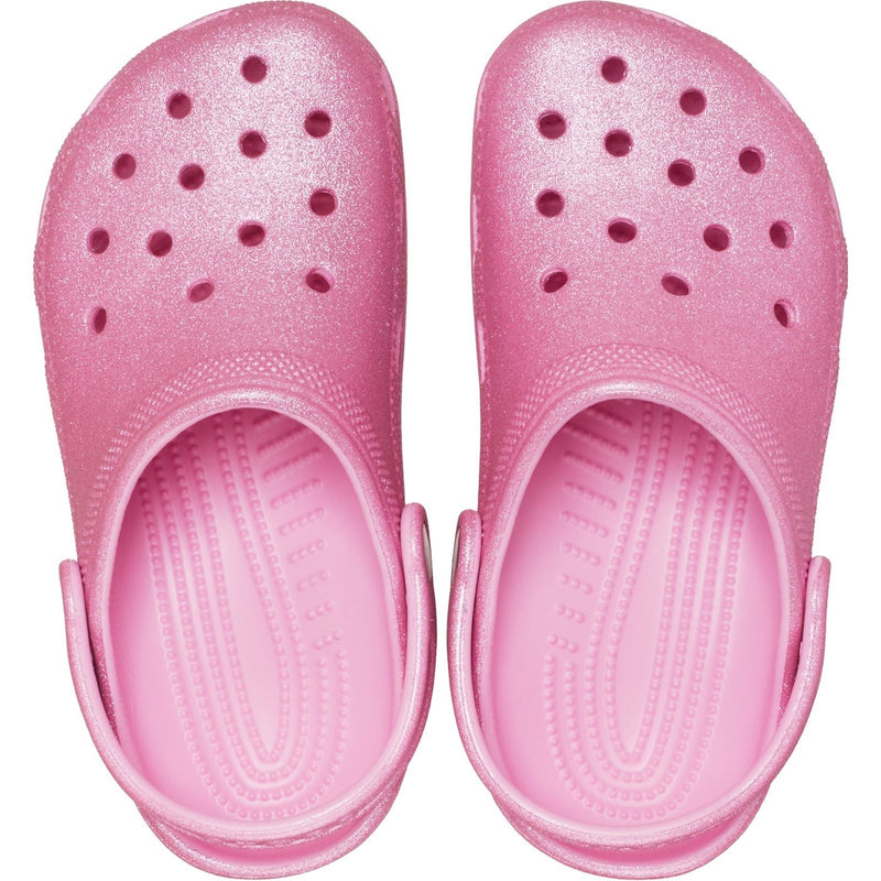 Crocs Classic Glitter Synthetic Pink Tweed Glitter Loafers
