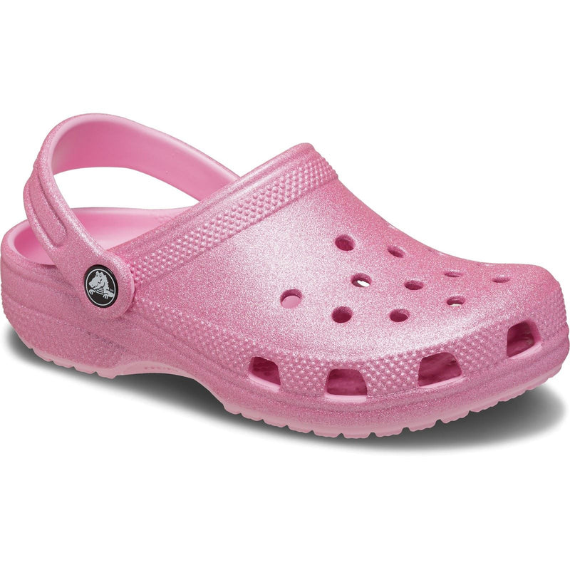 Crocs Classic Glitter Synthetic Pink Tweed Glitter Loafers