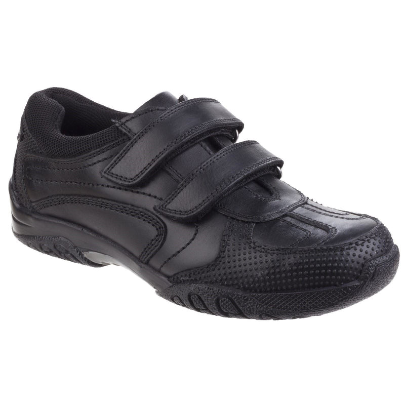Hush Puppies Jezza Youth Boys Black Leather Loafers