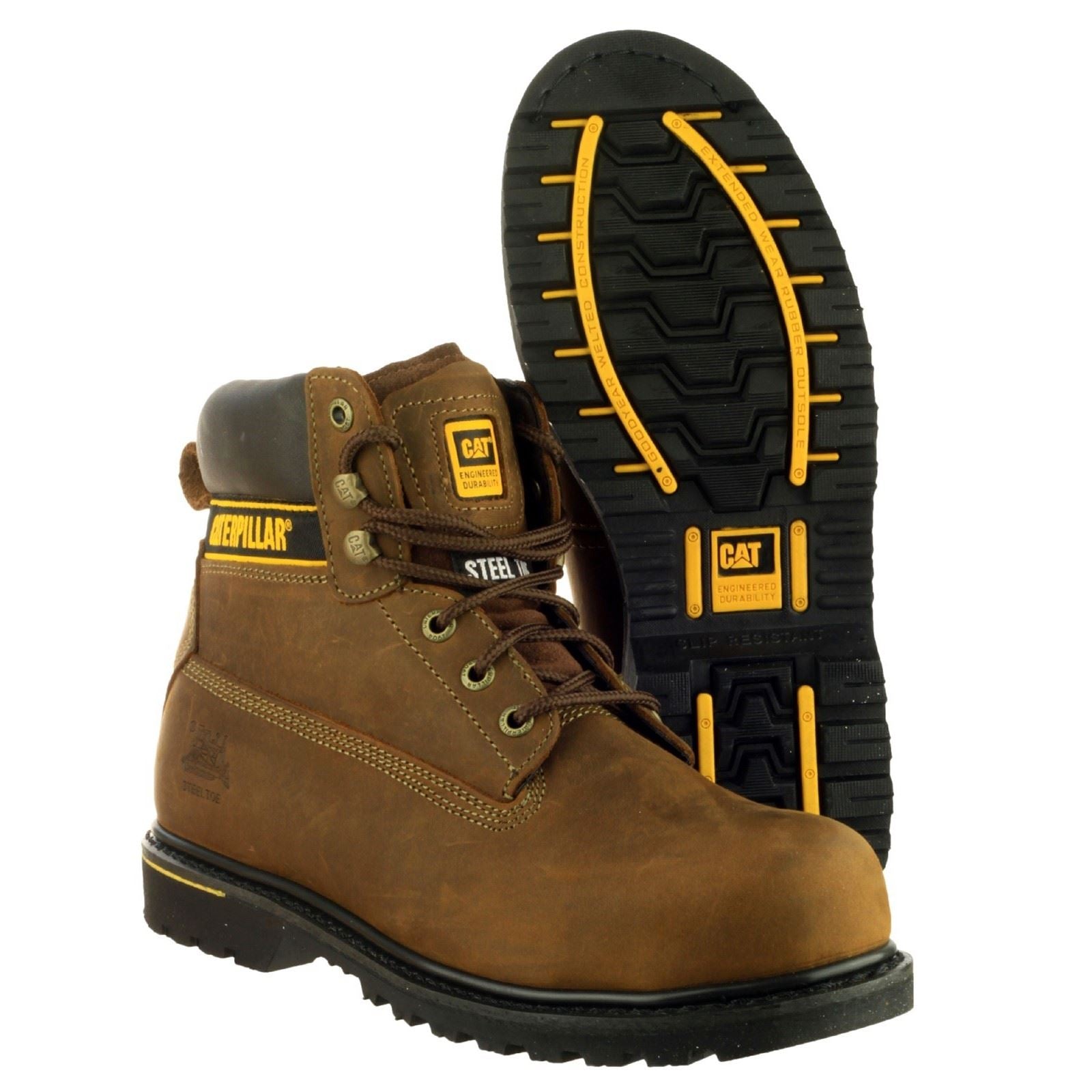 Caterpillar CAT Holton S3 Leather Brown Safety Boots