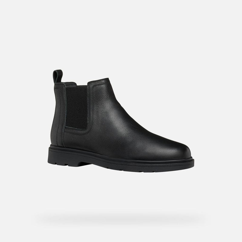 Geox Spherica EC1 C Tumble Leather Men's Black Boots