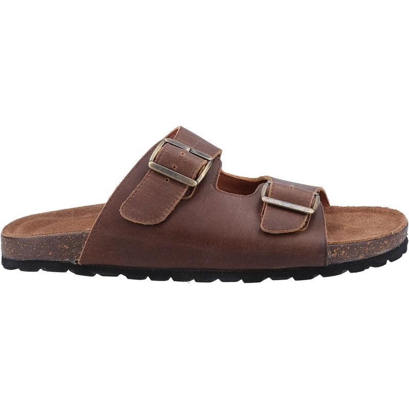 Hush Puppies Nash Slider Leather Men's Brown Sandals