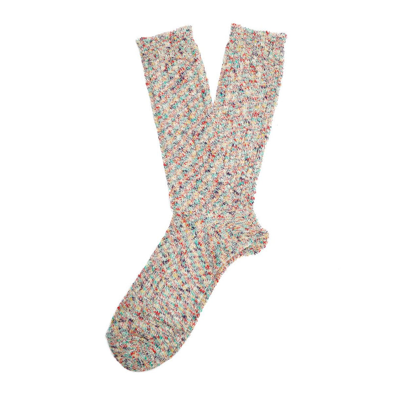 Anonymous Ism Homespun Art Crew Cotton Men's Multicoloured Calf High Socks