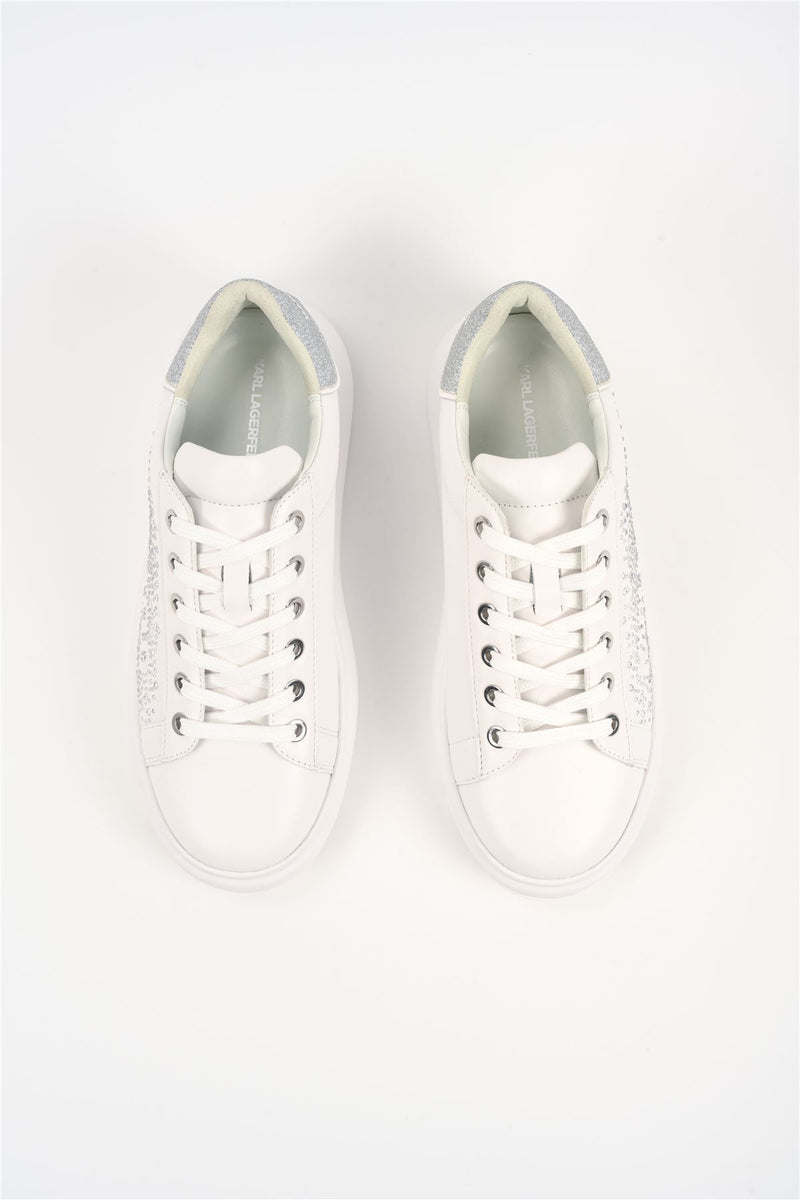 Karl Lagerfeld Kapri Konstellation Leather Women's White/Silver Sneakers