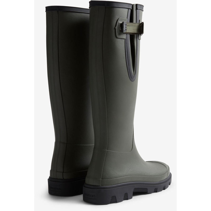 Hunter Downpour Adjustable Boot Rubber Women's Dark Olive/Black Wellington Boots