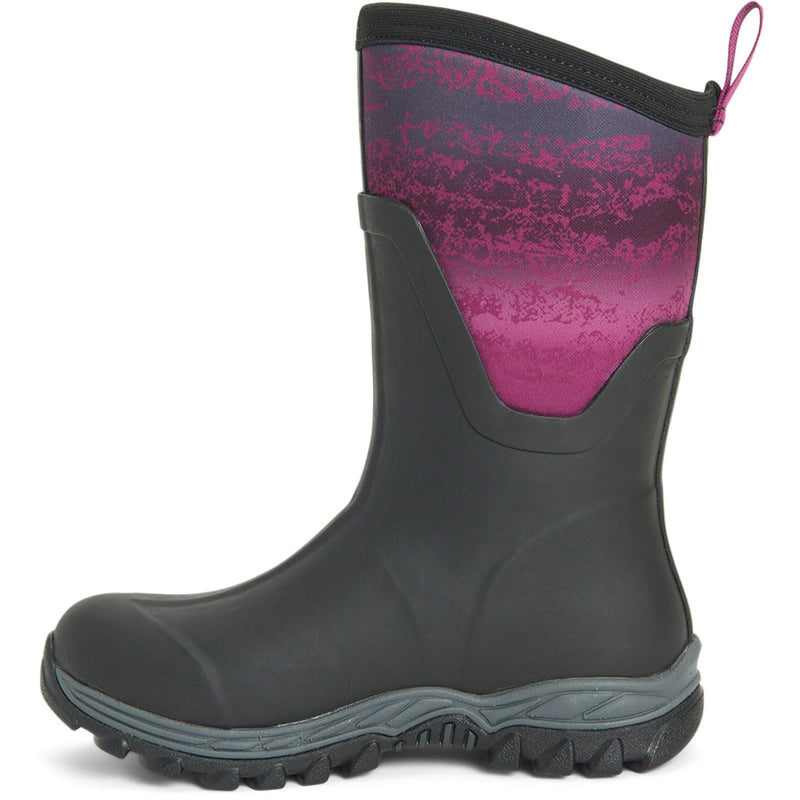 Muck Boots Arctic Sport Mid Rubber Black/Magenta Wellington Boots