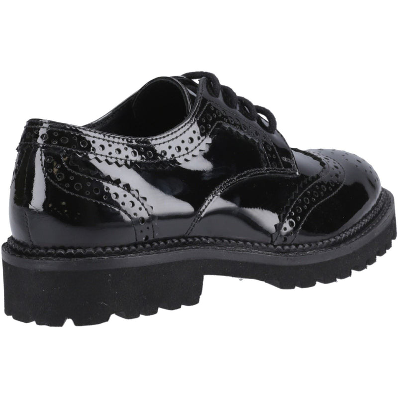 Hush Puppies Gabi Lace Up Leather Girls's Black Brogues