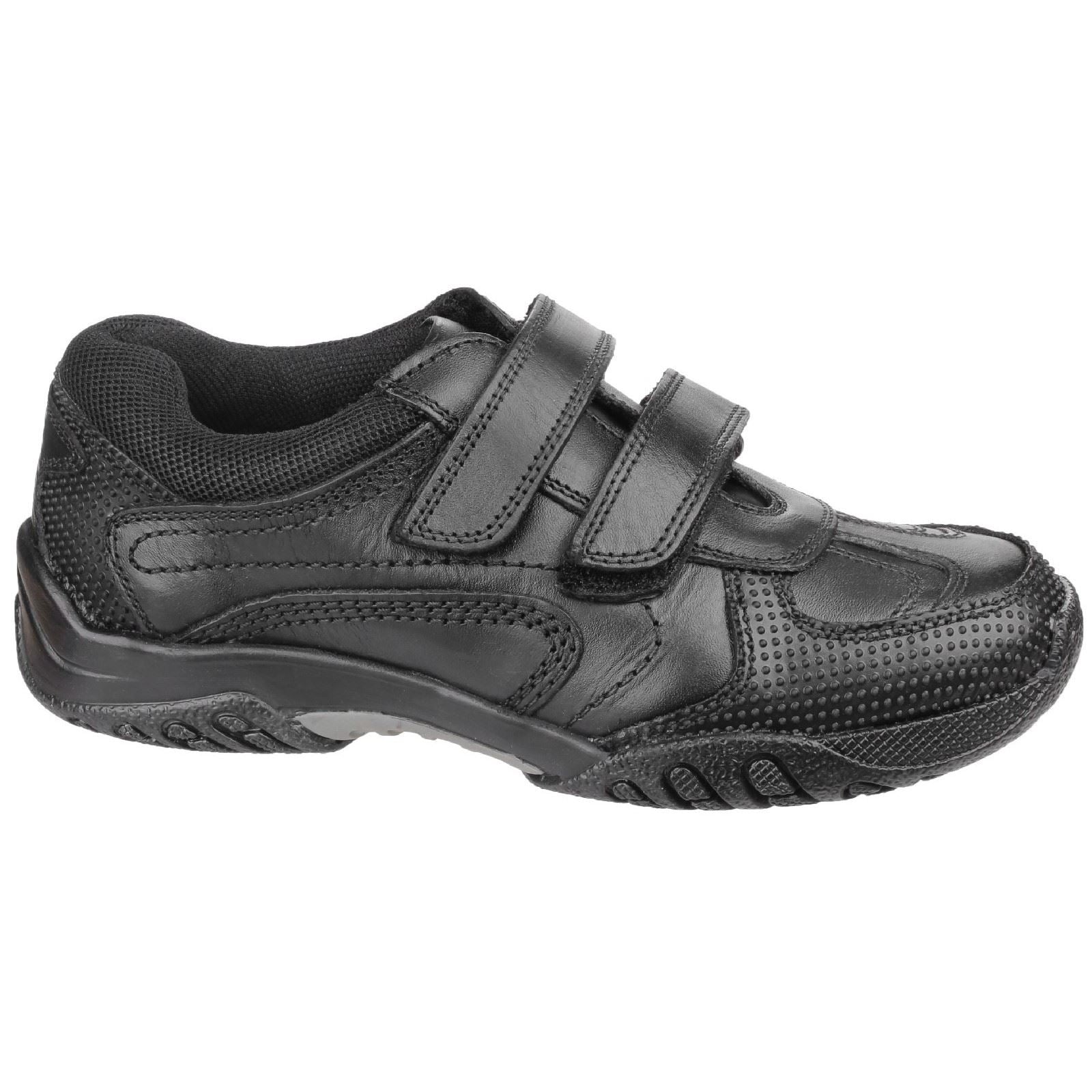 Hush Puppies Jezza Junior Boys Black Leather Shoes