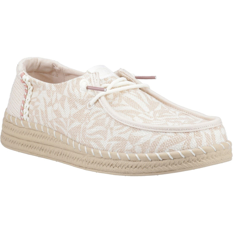 HEYDUDE Wendy Espadrille Retro Palm Cotton Blend Women's Pale Pink/White Espadrilles