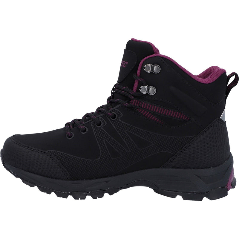 Hi-Tec Jackdaw Mid WP Synthetic Women's Black/Burgundy Hiking Boots