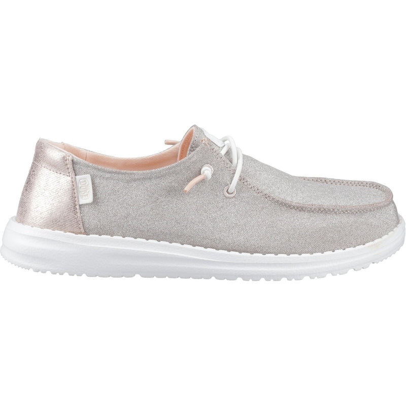 HEYDUDE Wendy Metallic Sparkle Synthetic Women's Rose Gold Loafers