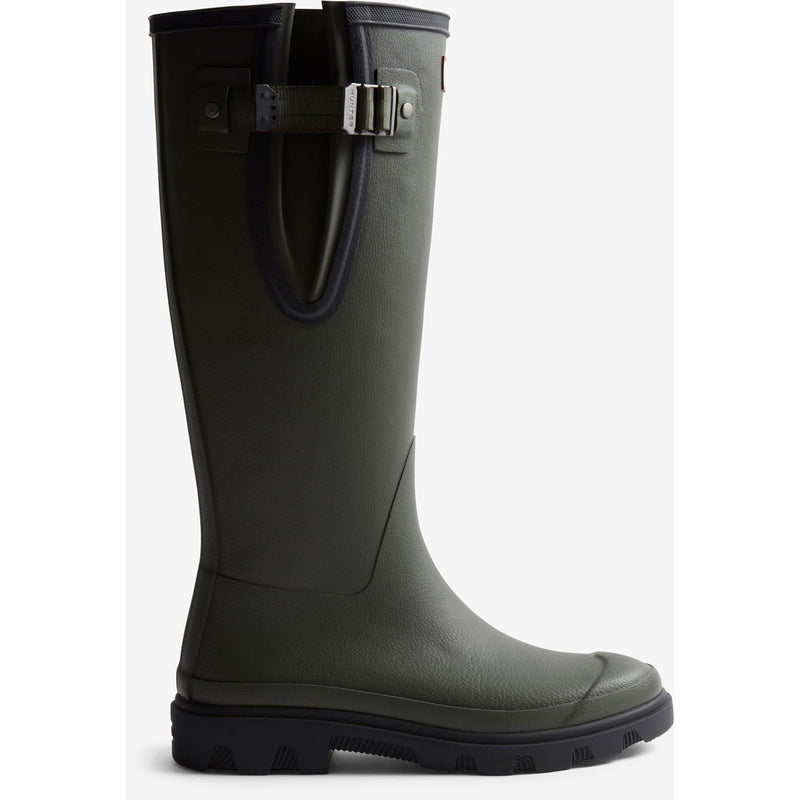 Hunter Downpour Adjustable Boot Rubber Women's Dark Olive/Black Wellington Boots