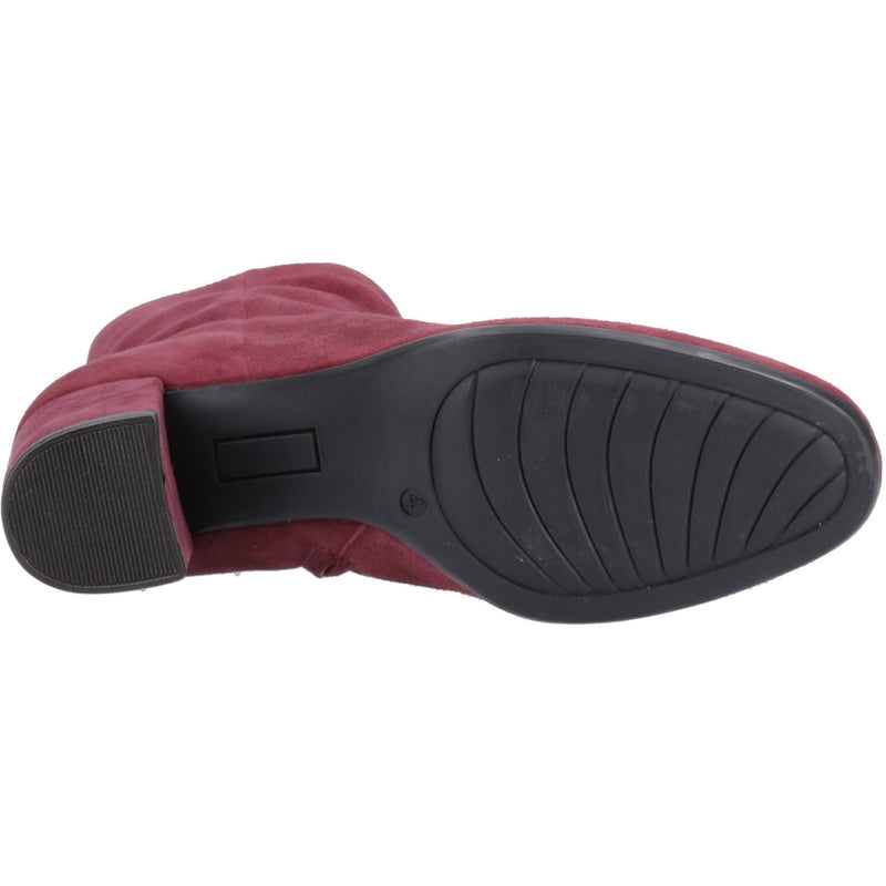 Hush Puppies Octavia Suede Women's Bordeaux Heeled Ankle Boots