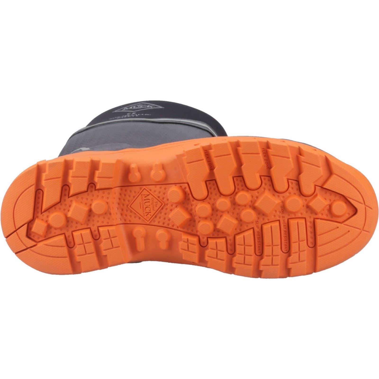 Muck Boots Grit S5 Rubber Women's Black/Orange Wellington Boots