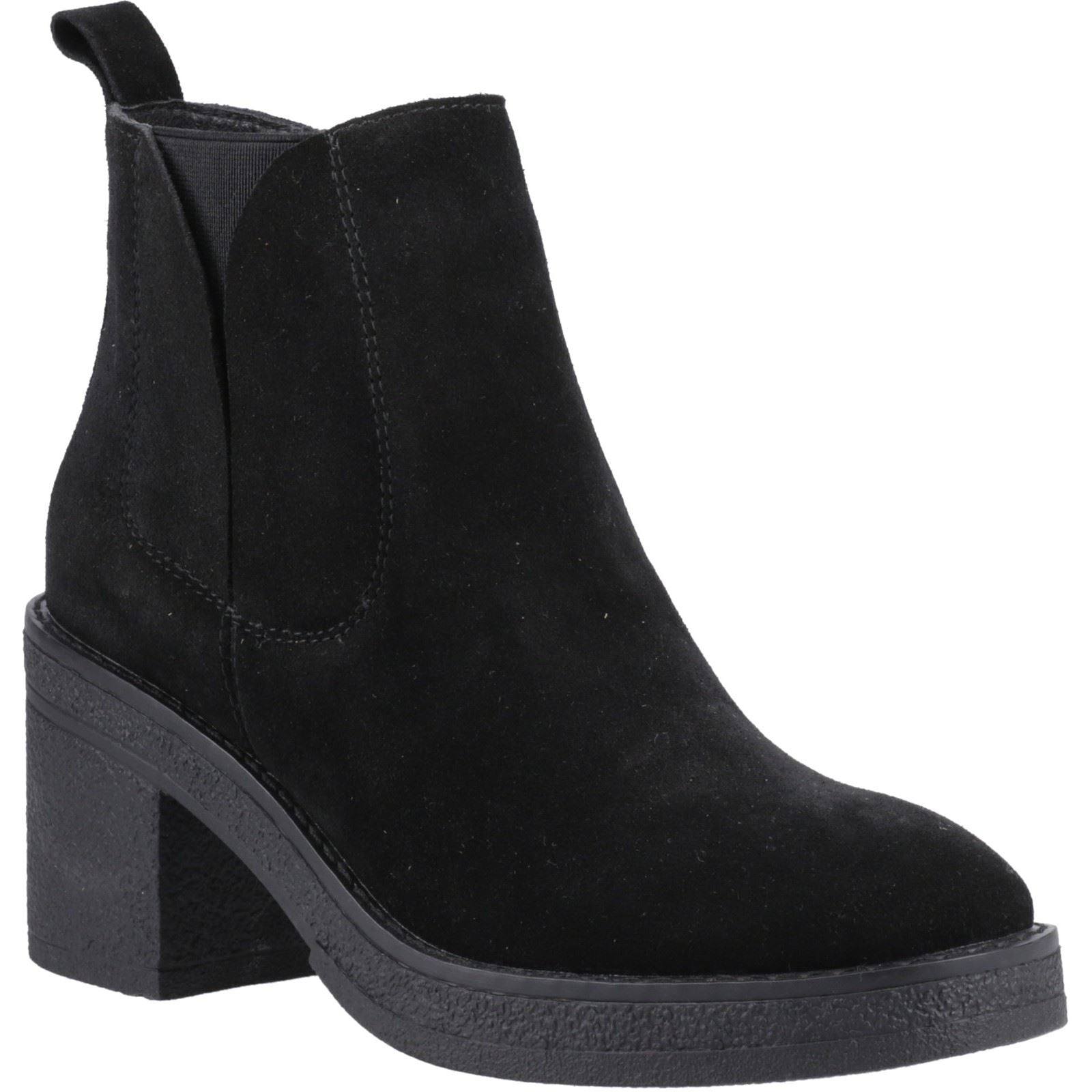 Hush Puppies Felicia Suede Women's Black Heeled Chelsea Boots
