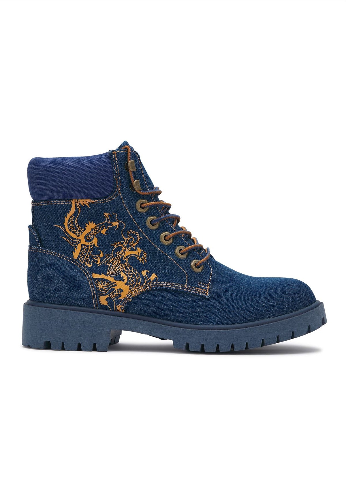 Ed Hardy Dancing Dragon Denim Women's Indigo Boots