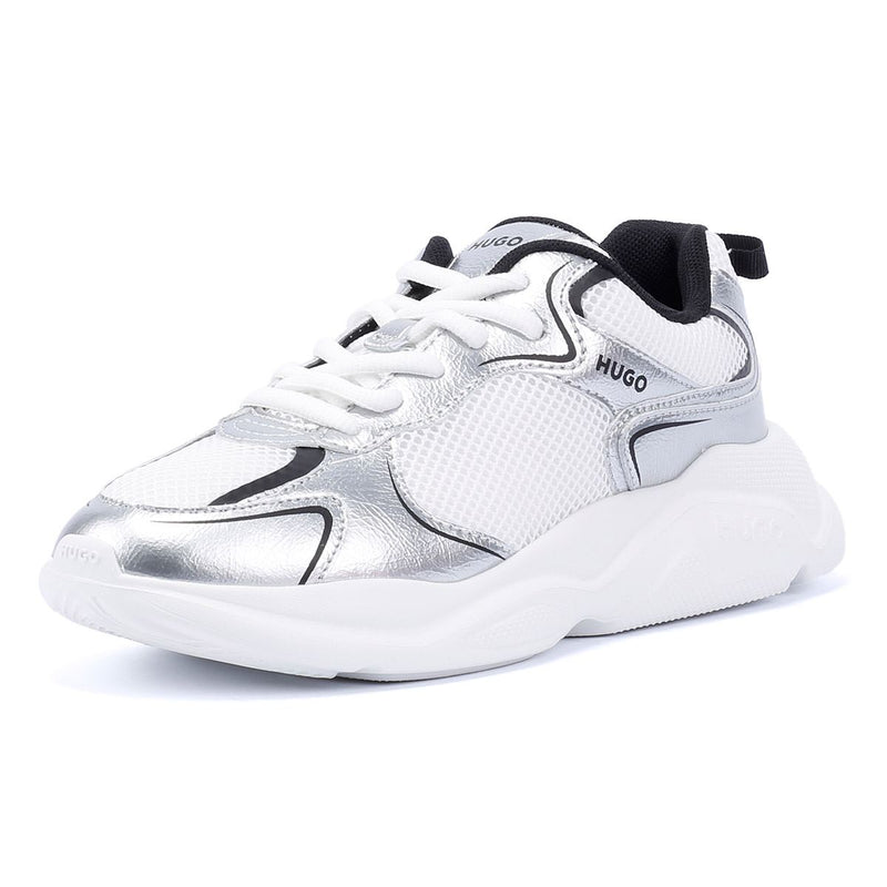 Hugo Leon Tennis Women's Silver/Black Sneakers