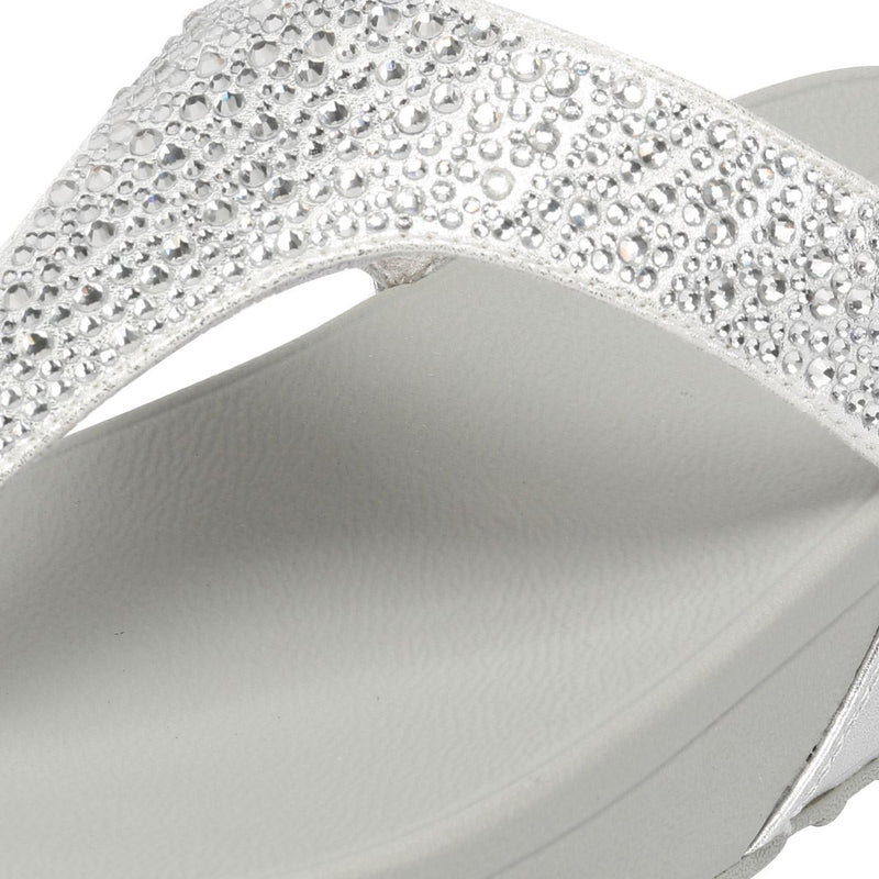 FitFlop Lulu Crystal Mix Women's Silver Sandals
