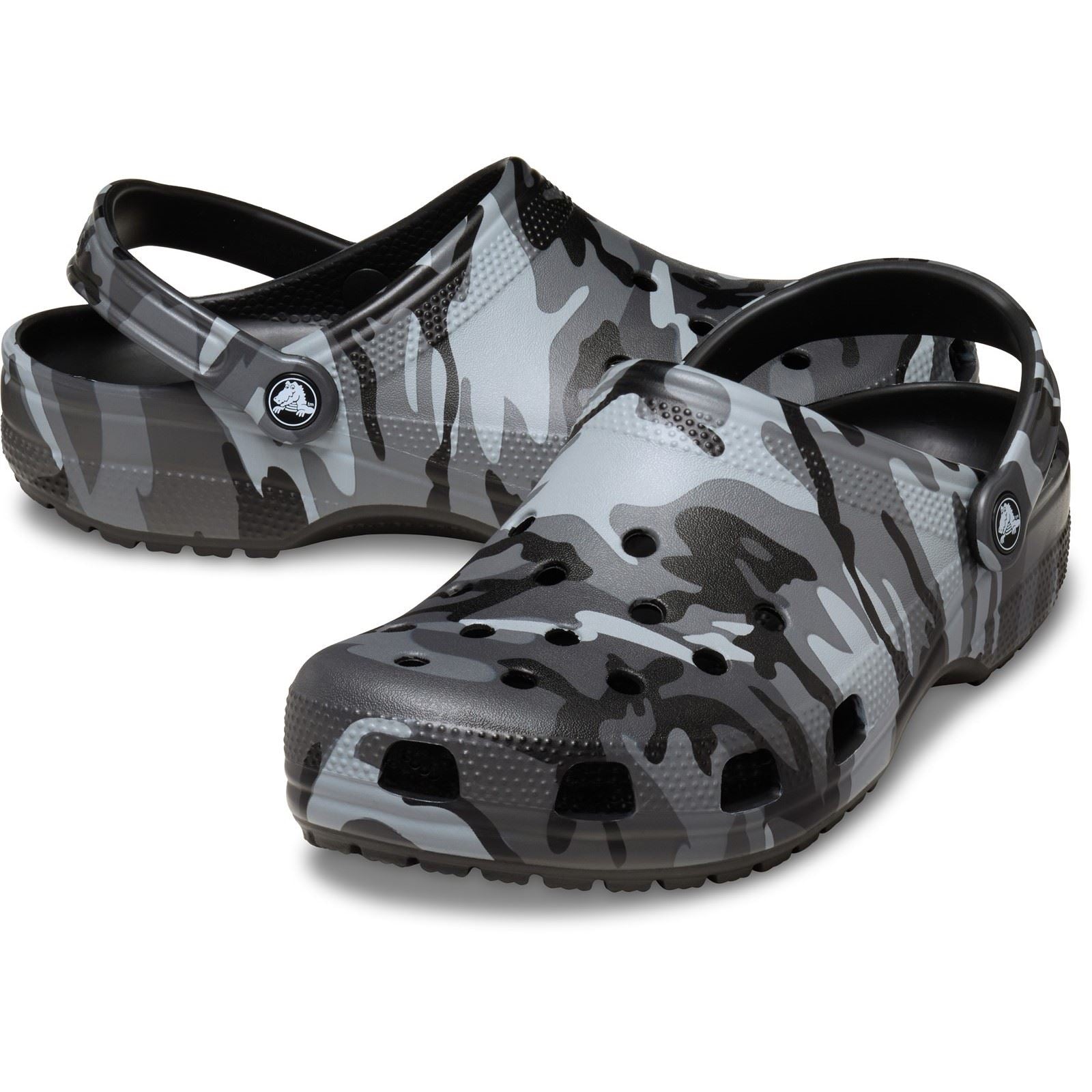 Crocs Classic Camouflage Thermoplastic Women's Black/Slate Grey Sandals
