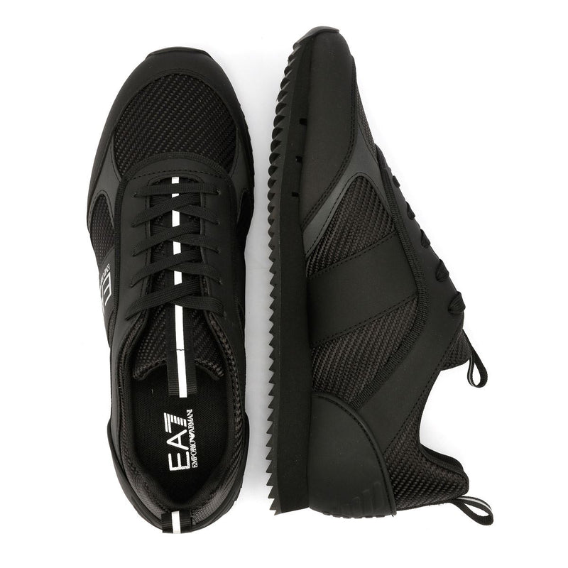 EA7 Black & White Carbon Men's Black/Silver Sneakers