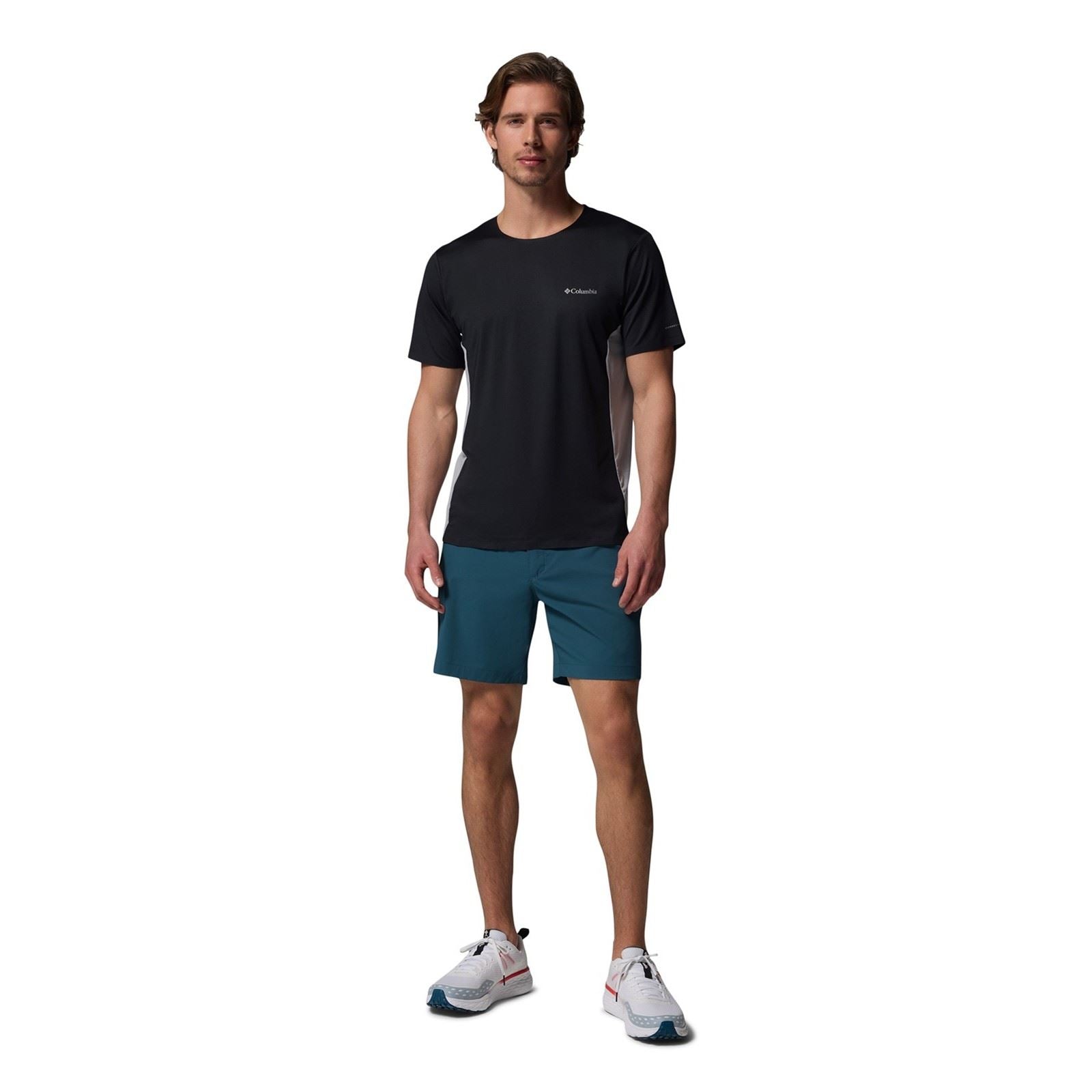 Columbia Three Pitch SS Crew Polyester Men's Black Activewear T-Shirts