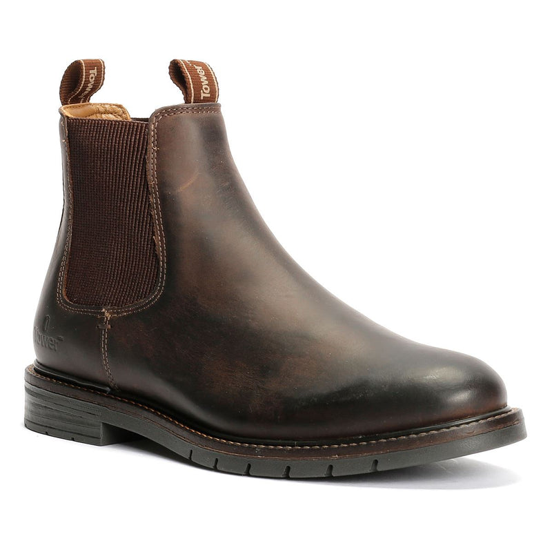 Tower London Harbour Leather Men's Dark Brown Chelsea Boots