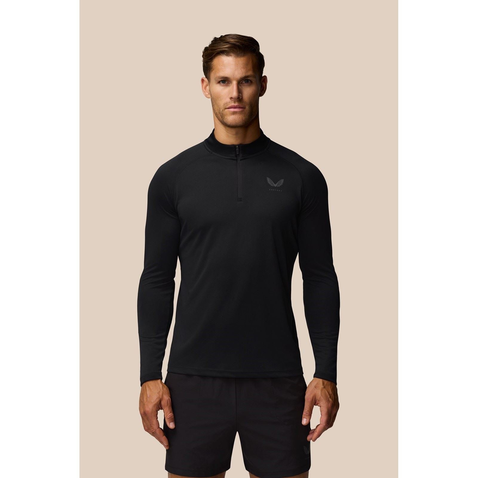 Castore Adapt Training 1/4 Zip Top Polyester Men's Black Activewear T-Shirts