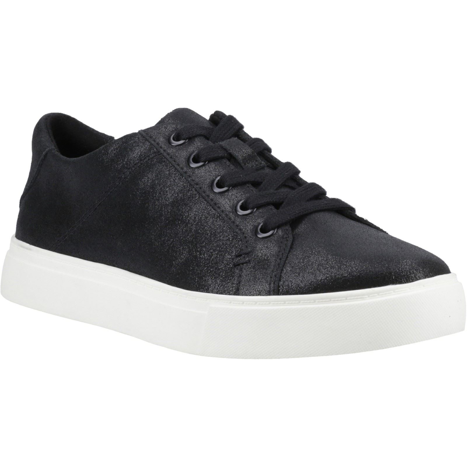 TOMS Kameron Lace-Up Leather Women's Black Metallic Sneakers